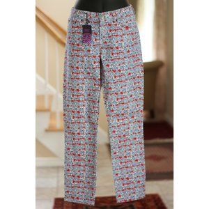 J. CREW Liberty Art Fabrics Blue and Red Floral Pants